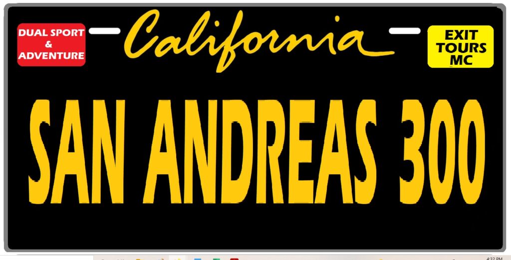 San Andreas 300 plate